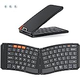 MEETION Foldable Bluetooth Keyboard, Split Ergonomic Portable Keyboard for Business Travel, Ultra-Thin Folding Wireless Keybo