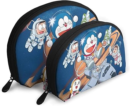 Amazon La Meack ドラえもん ファッションアニメかわいい学生女の子女性カップル男の子ティーンエイジャー大容量多機能シェル収納バッグ化粧品バッグ誕生日プレゼントジムキャンプ ペンケース 文房具 オフィス用品