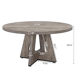Tribesigns Round Dining Table Wood Kitchen Table