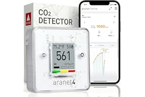 SAF Aranet4 Home: Wireless Indoor Air Quality Meter for Home, Office or School (CO2, Temperature, Humidity and More) Portable