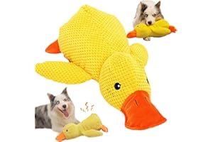 PUREADEE Mellow Dog Calming Duck, The Mellow Dog Duck, Calming Duck Dog Toy, The Mellow Dog Calming Pillow, The Mellow Dog Calming Duck Dog Toy, Dog Duck Toy with Quacking Sound For Indoor Dog (Yellow)