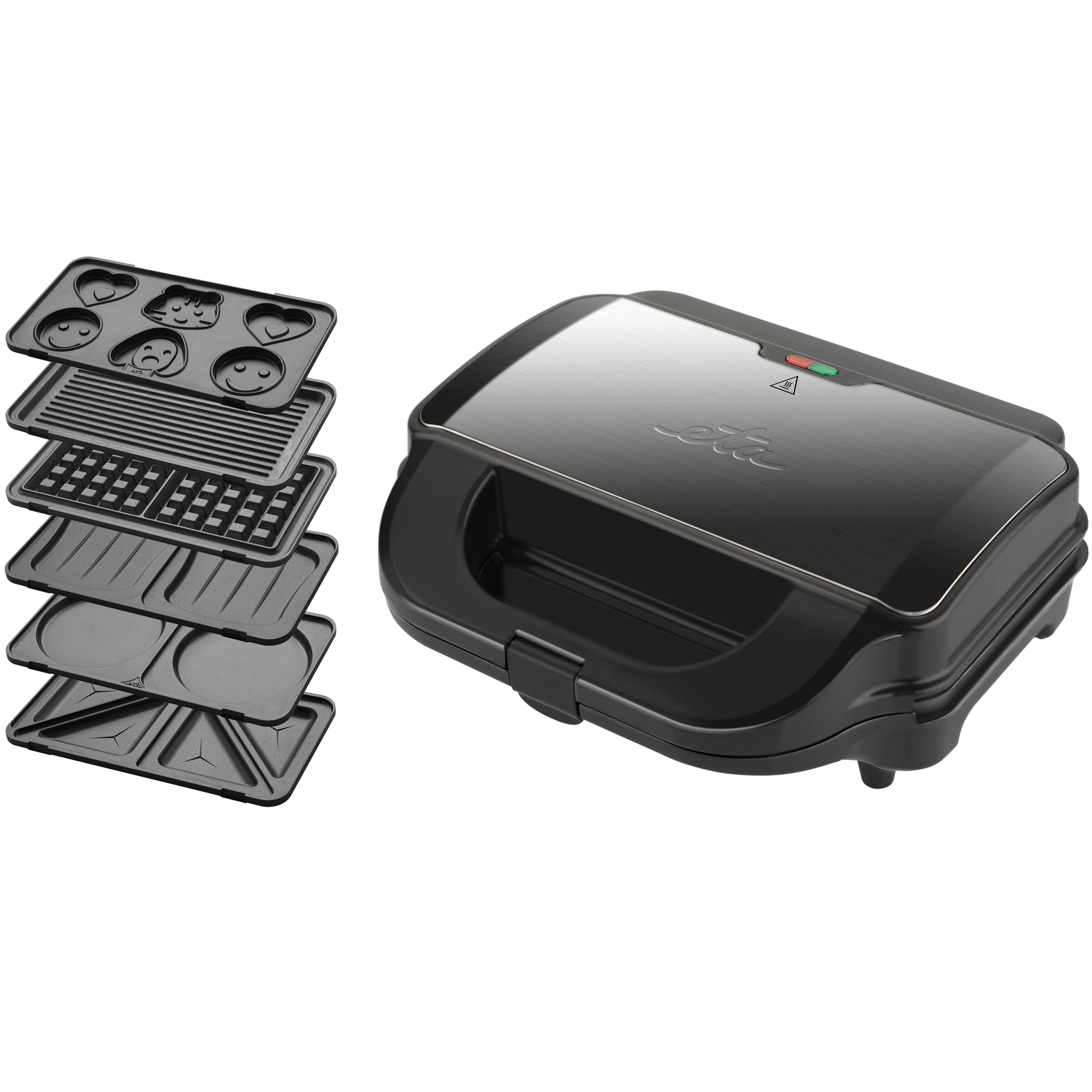 ETA Sandwichmaker 6 in 1 I Sorento Plus I Antihaftbeschichtung für leichte Reinigung ohne Anbrennen I 900 Watt I Waffeleisen, Grill und vieles mehr