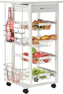 HOMCOM Carrito de Cocina Carro Multiusos de 5 Niveles con Cajón