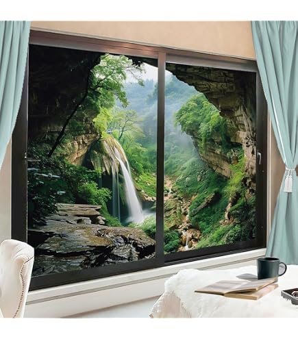 Amazon.com: SOPIYRIO Simple Waterfall Window Privacy Film Natural