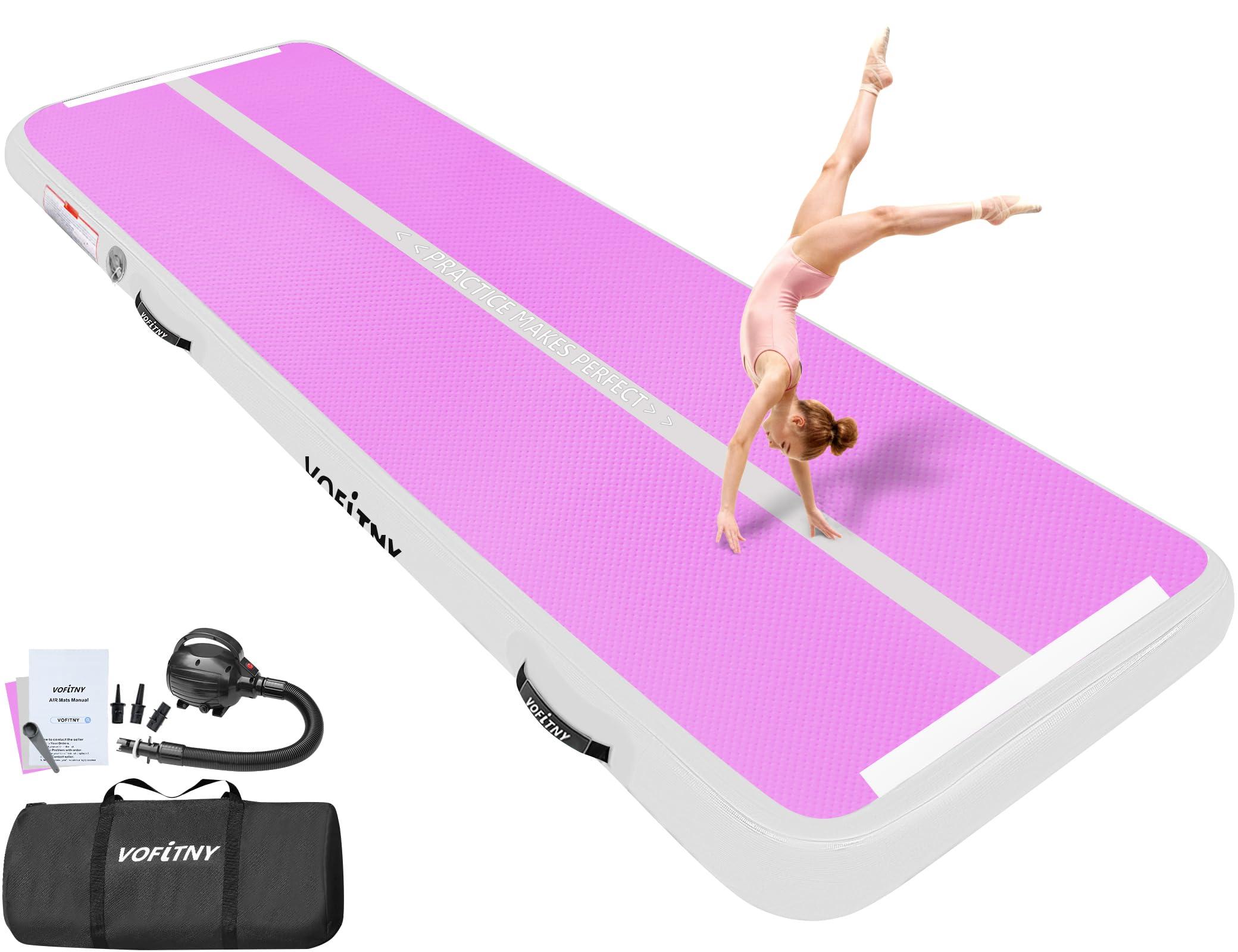 Photo 1 of **USED**
VOFiTNY All Purpose Double faced Gymnastics Air Mat 16’x3.3’x4’’ Sturdy Tumble Track for Home/Gym Cyan/HotPink