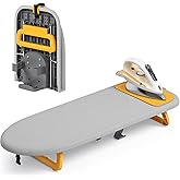 KINGBOARD Tabletop Ironing Board with Iron Holder, 12" x 32" Small Ironing Board with Ironing Mat, Foldable Mini Iron Board, 