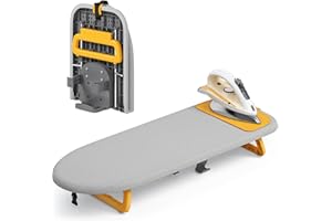 KINGBOARD Tabletop Ironing Board with Iron Holder, 12" x 32" Small Ironing Board with Ironing Mat, Foldable Mini Iron Board, 
