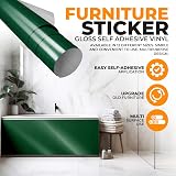 vgoltd Forest Green Gloss Self Adhesive Vinyl Wrap 60x1000 cm view 2