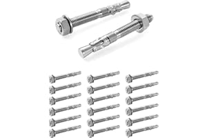QWORK 20 Pack 5/16" X 2-3/4" 316 Stainless Steel Wedge Anchor for Office, Garage, Marine
