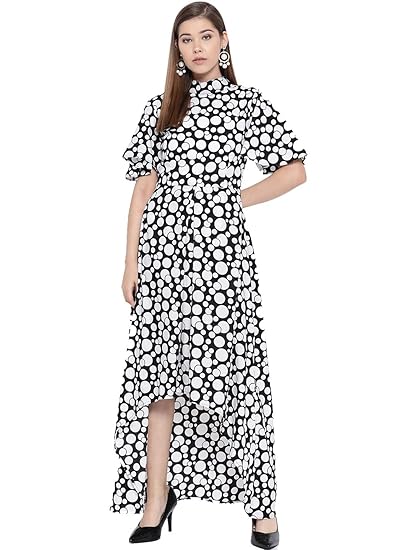 white printed maxi dress