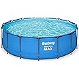 Bestway Steel Pro MAX 15’ x 48" Round Metal Steel Frame Above Ground Outdoor Backyard Family Swimming Pool, POOL ONLY