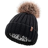 FURTALK Toddler Beanie Satin Lined Baby Boys Girls Winter Hats Pom Pom Beanies for Kids