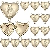 Pinkunn 12 Pcs Our Lady of Grace Locket Rosary Centers for Catholic Gift 1 Inch Classic Medal Rosary Centerpiece Center Jewelry (Gold)