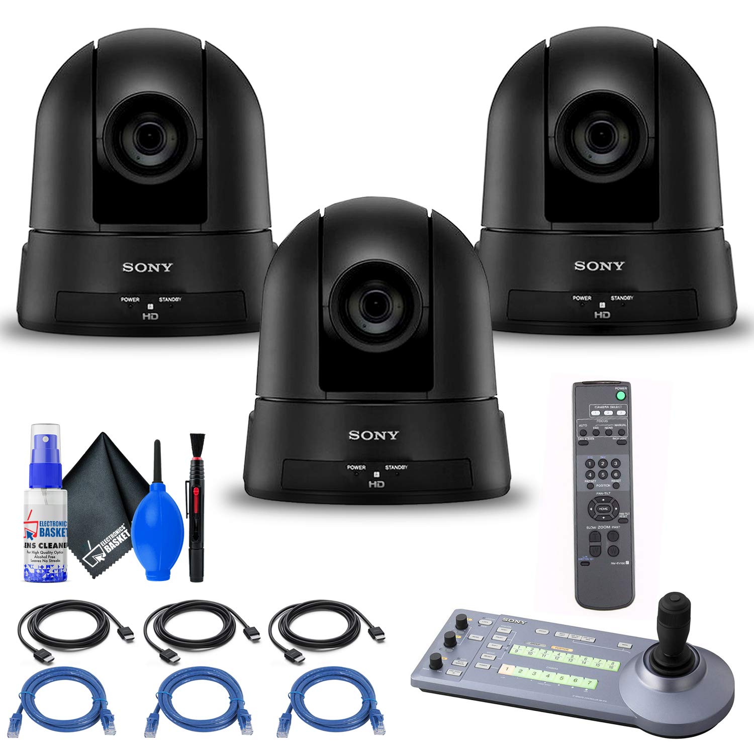 3 x Sony SRG-300H 1080p Desktop & Ceiling Mount Remote PTZ Camera with 30x Optical Zoom (SRG-300H) +