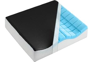 BUFORT Extra Thick Seat Cushion for Office Chair Wheelchair Memory Foam Comfort Chair Pad Dual Layers Coccyx Gaming Pillow Sciatica Back Pain Relief Hip Tailbone Pressure Relief Antislip Cushions