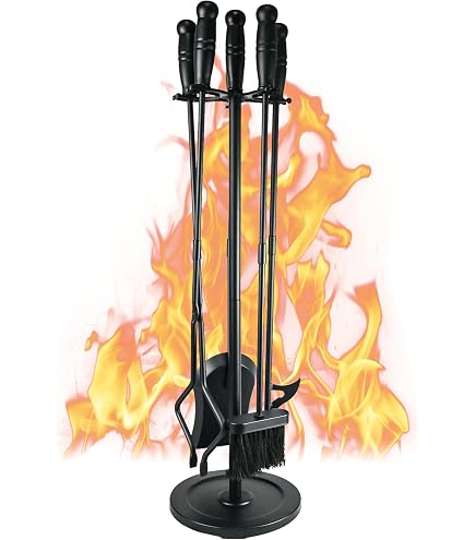 Amazon.com: UniFlame 4-Piece Black Wrought Iron Fireplace Tools