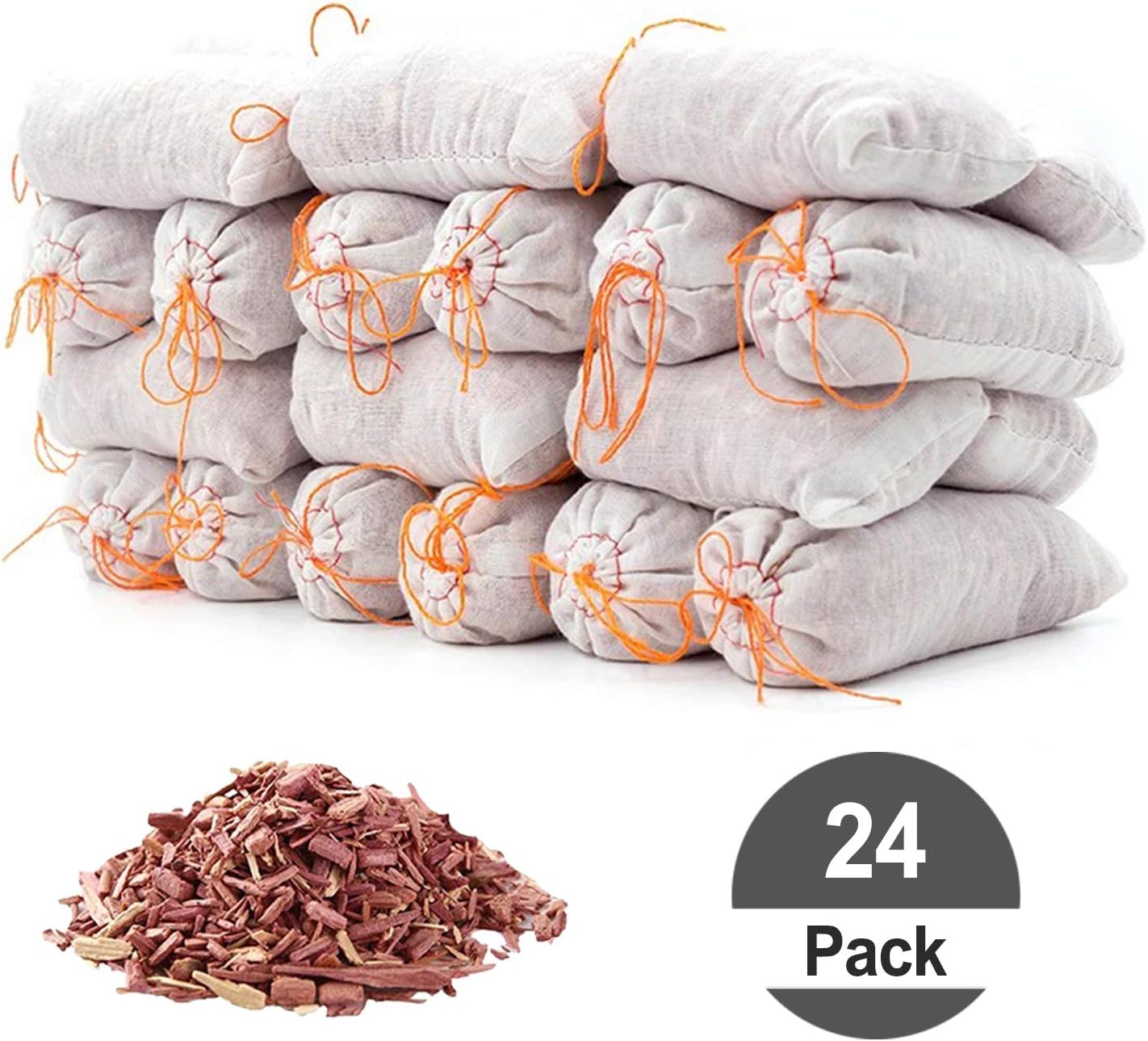 HomeDo Cedar Sachets Bags, Cedar Chips for Closets and Drawers, Cedar Blocks for Clothes Storage, Cedar Wood Closet (Cedar Bags-24Pack)