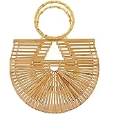 Miuco Womens Bamboo Handbags Handmade Purses Tote Bag