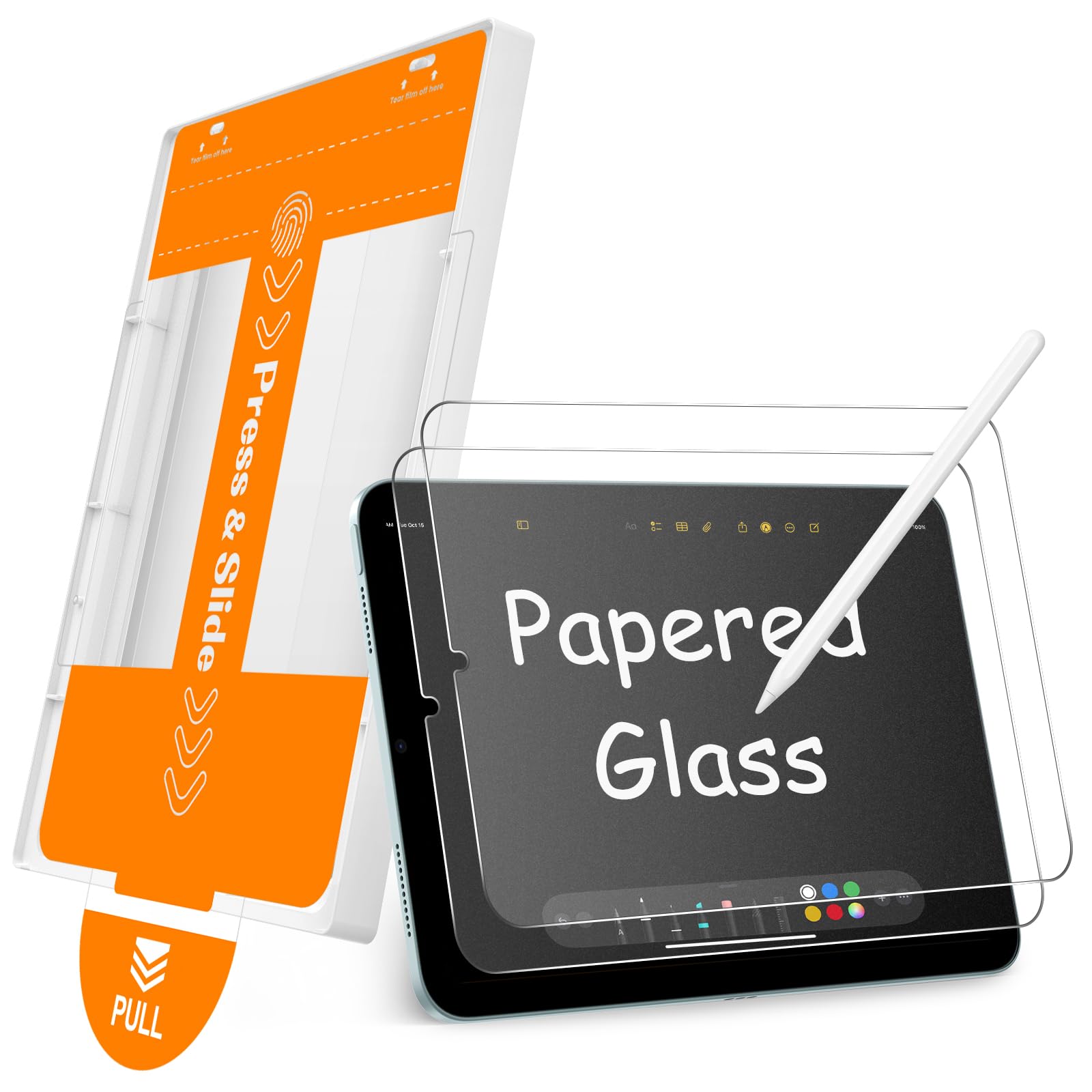 Photo 1 of SPARIN 2 Pack Paper Glass Screen Protector for iPad Mini 7 (A17 Pro) & iPad Mini 6 8.3 inch (7th/6th Gen, 2024/2021), Matte Film for Drawing/Writing with Auto Application Tray