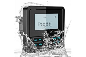 VOXXBASS Waterproof Marine Digital Media Receiver - Bluetooth Marine Stereo with 2.8 Inch LCD Display - AUX USB Input AM FM Subwoofer Pre-Amp UTV Boat Radio for ATV RZR Golf Cart Spa Hot