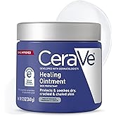 CeraVe Healing Ointment, Hydrating Skin Protectant With Petrolatum, Hyaluronic Acid & Ceramides, Face & Body Skin Barrier Repair For Cracked, Chafed, Dry Skin, Fragrance Free & Lanolin Free, 12 Oz