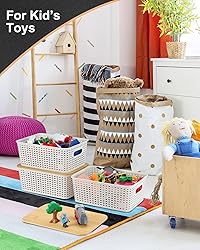EOENVIVS Storage Bins with Lids 6 Packs, Plastic
