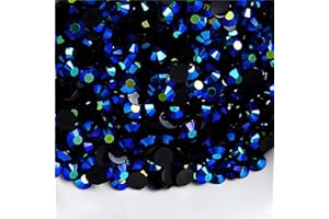 KZKCY Flatback Rhinestones Round Gems for Nails Art and Crafts 4000Pcs SS6 2mm AB Crystals Glitter Stone DIY Bags Clothes Shoes (Black Sapphire AB)