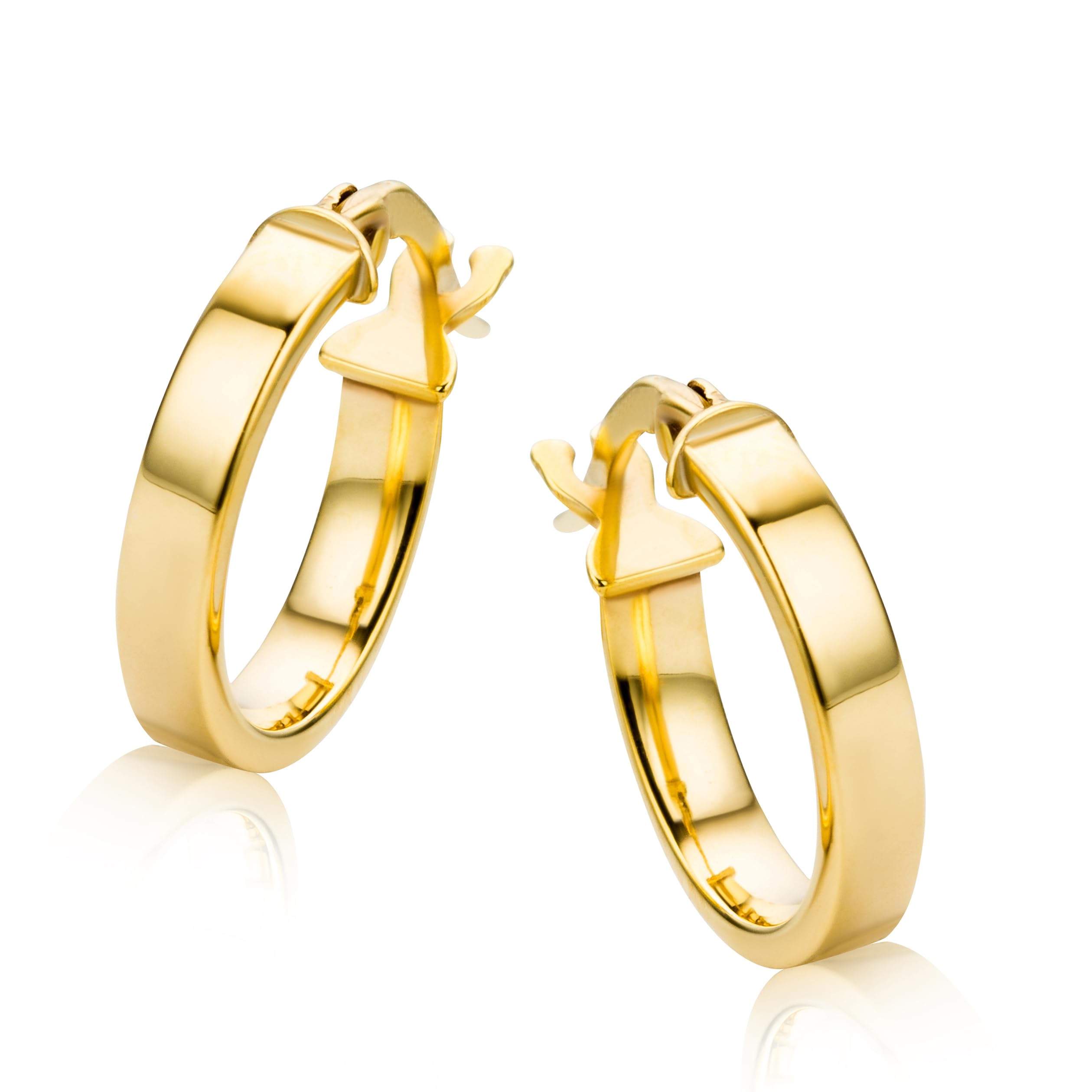 Orovi Yellow Gold Earrings for Women in 9 Carat Gold, Hypoallergenic Earrings - handmade hoops with jewellery box - Made in Italy