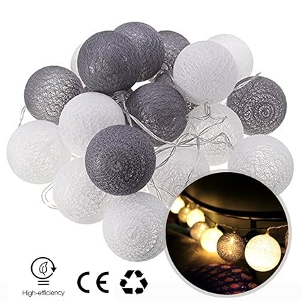 Guirlande Lumineuse Led Dotbuy Intérieur Pile Lumiere Décoration Chambre Enfant Boules Coton Chaîne Leds Pour Maison La Saint Valentin Noël Fêtes