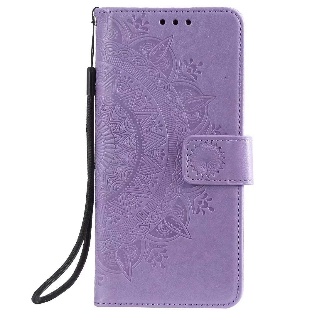 Google Pixel 7A Case, for Google Pixel 7A Phone Case PU Leather Flip Wallet Google Pixel 7A Cases Mandala with Magnetic Closure Stand Card Holder Shockproof Case Cover for Girls Women Men, Purple