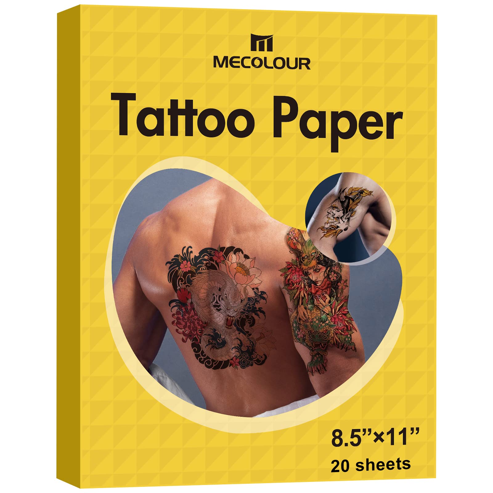 Photo 1 of Printable Temporary Tattoo Paper for Laser/Inkjet Printer - 8.5"X11"-20 sets DIY Personalized Image Transfer Sheet for skin