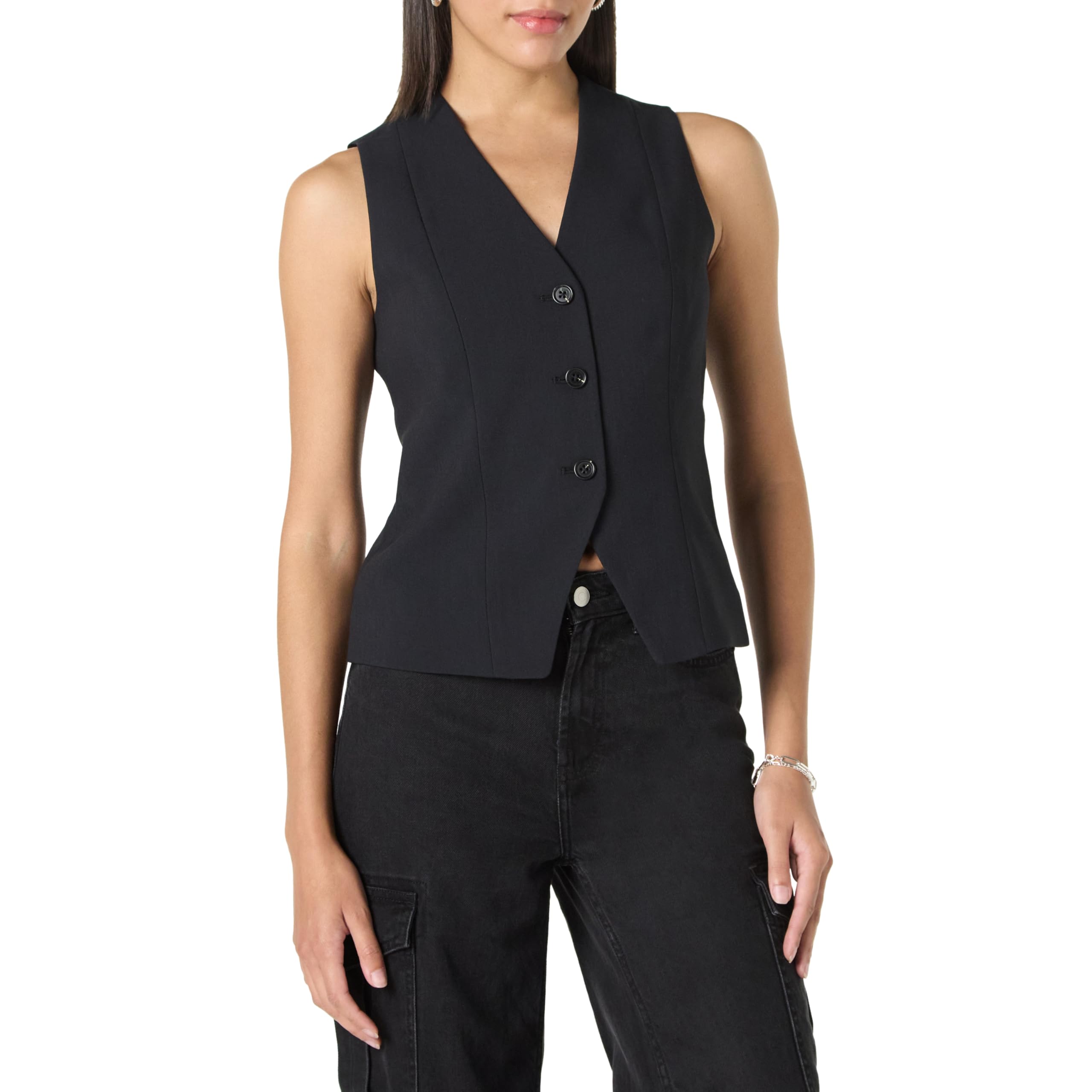 Photo 1 of The Drop Women’s Jacey V-Neck Vest, Black, 2X, Plus Size
