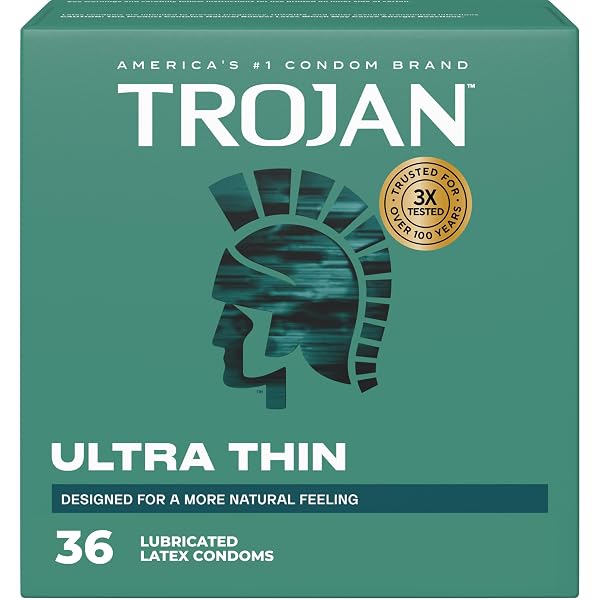 TROJAN ULTRA THIN LATEX LUBRICATED CONDOMS FOR MEN,...