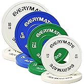 EVERYMATE Change Weight Plates 1.25LB 2.5LB 5LB Set Fractional Plate Olympic Bumper Plates for Cross Training Bumper Weight Plates Steel Insert Strength Training Weight Plates