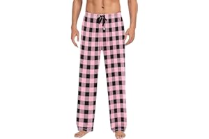 ZXCTKA Pajama Pants Men with Pockets Plaid Lounge Pant Baggy Lightweight Pj Pants for Men Comfy Sleepwear Sleep & Lounge
