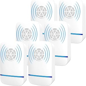 Ultrasonic Pest Repeller, 【6 Pack】 Electronic Mouse Repellent, Home Defense Pest Control Plug in Indoor house, Roach killer for Rodents Mice Mosquito Roach Spider Ants Termites Bee Moths Stink Bug