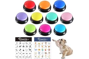 KiViRap Dog Buttons,Recordable Buttons,Record and Playback Own Message Dog & Puppy Speech Training Buzzers,Train Your Pet to 
