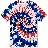 TongKiKi Boys Girls T-Shirts 3D Graphic Shirts Kids Neon Tie Dye Short Sleeve Glow Tees Animal Print Tees