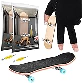 Charniol 2 Pcs Mini Wooden Finger Skateboard with Screw Driver Fingertip | Durable Quality Solid Wood, Exercise Finger Coordination, Mini Size Entry Level, Movement Novelty Toys, for Teens Adults Gift