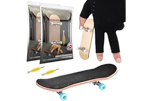CHARNIOL 2 Pieces Wooden Finger Skateboard Park Mini Finger Boards Toy Professional Skateboard with Mini Screws Driver Fingertip Movement Novelty Toys for Teens and Adults