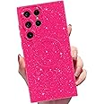 MINSCOSE for Samsung Galaxy S25 Ultra Magnetic Neon Phone Case[Compatible with Magsafe],Cute Bling Glitter Thin Slim Shockproof Sparkly Cover for Women Girl for Samsung Galaxy S25 Ultra -Hot Pink