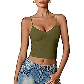Avidlove Women Sexy V Neck Tank Top Spaghetti Strap Y2K Going Out Basic Cami Shirt