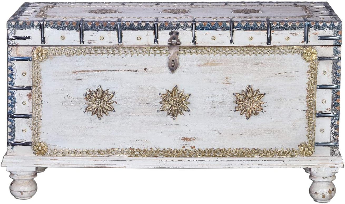 madera blanco decape bronce 45x146x40