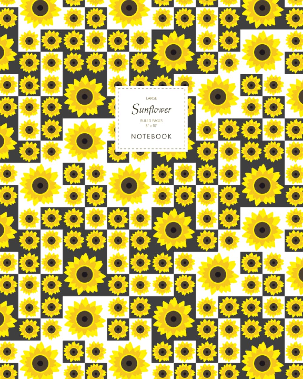 Sunflower Notebook - Ruled Pages - 8x10 - Large (Grey)