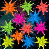 Vertintong 12 Pcs 22 Inches Explosion Glow in The Dark Neon Balloon Glow Party Supplies Foil Fluorescent Balloon 90 80s Hip Hop for Christmas Happy New Year Birthday Wedding Anniversary Backdrop Decor