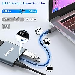 Obcxin USB C to Dual HDMI Adapter, 4K@60Hz Type C