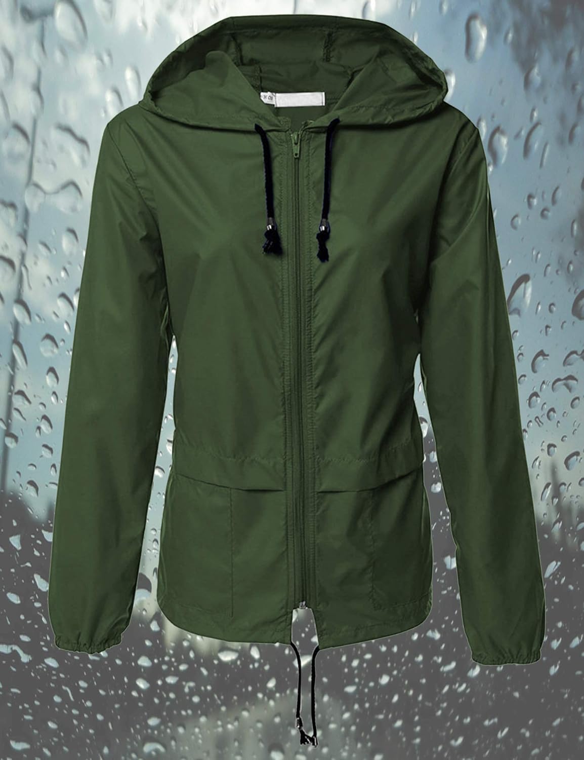Avoogue Raincoat Women Lightweight Waterproof Rain Jackets Packable Outdoor Hooded Windbreaker: Clothing