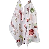 DII Holiday Dish Towels Christmas Kitchen Décor, 18x28, Holiday Trimmings, 2 Piece