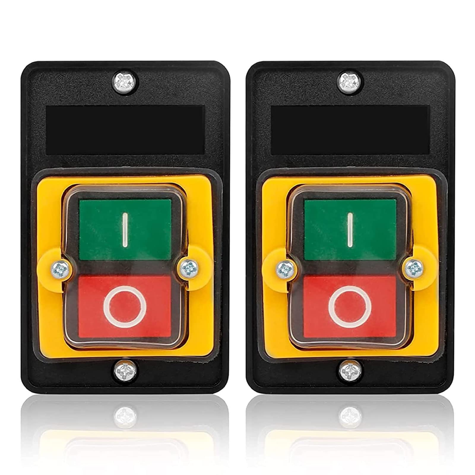 XTVTX 2Pcs Water Proof Push Button Switch 10A 380V Electrical ON/Off for Cutting Machine Bench Drill Textile Machinery