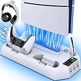 PS5/Pro/Slim Cooling Station with Controller Charging Station for PlayStation 5 Slim&Standard Disc/Digital Console, PS5 Slim 